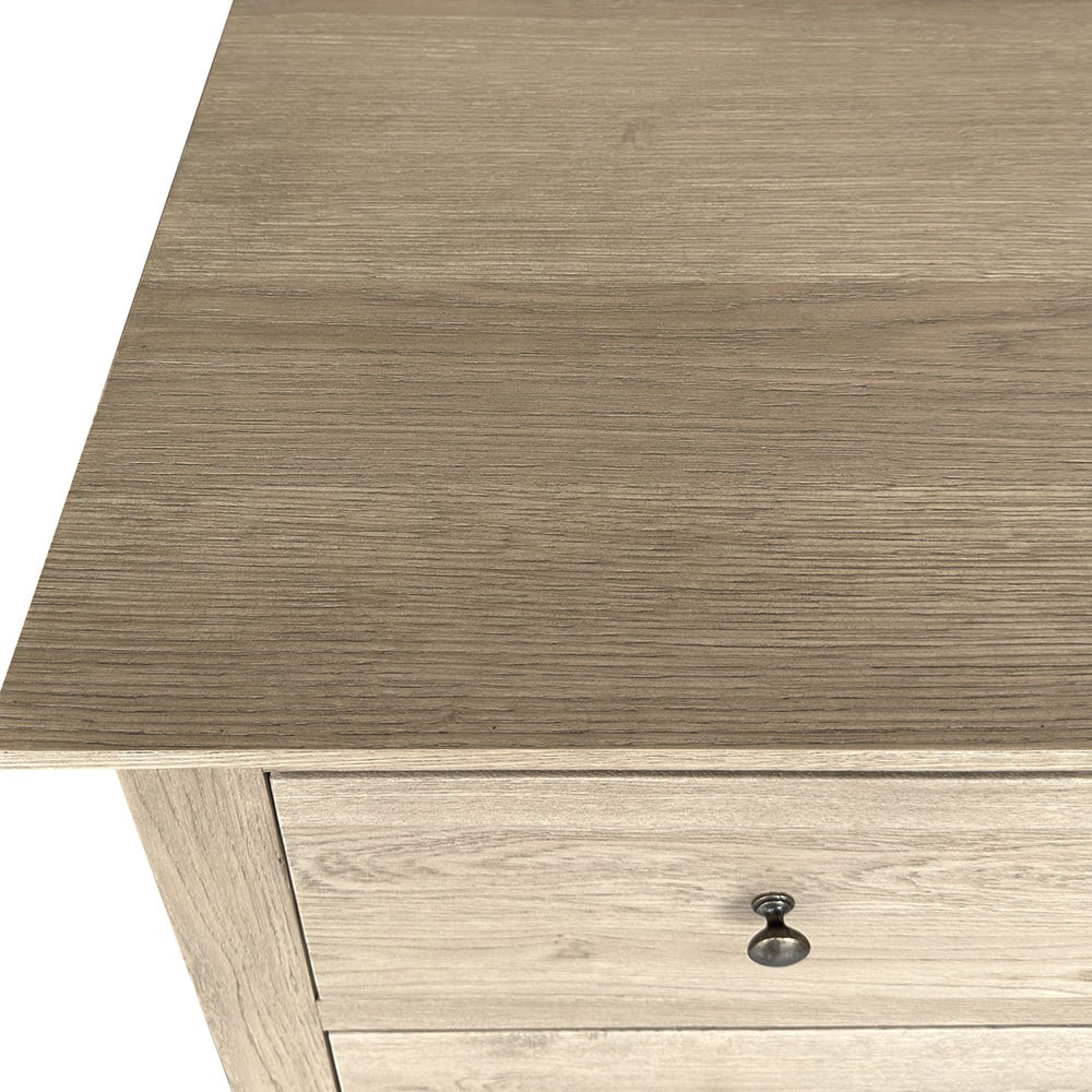 Evelyn Oak Wood 5 Drawer Tallboy
