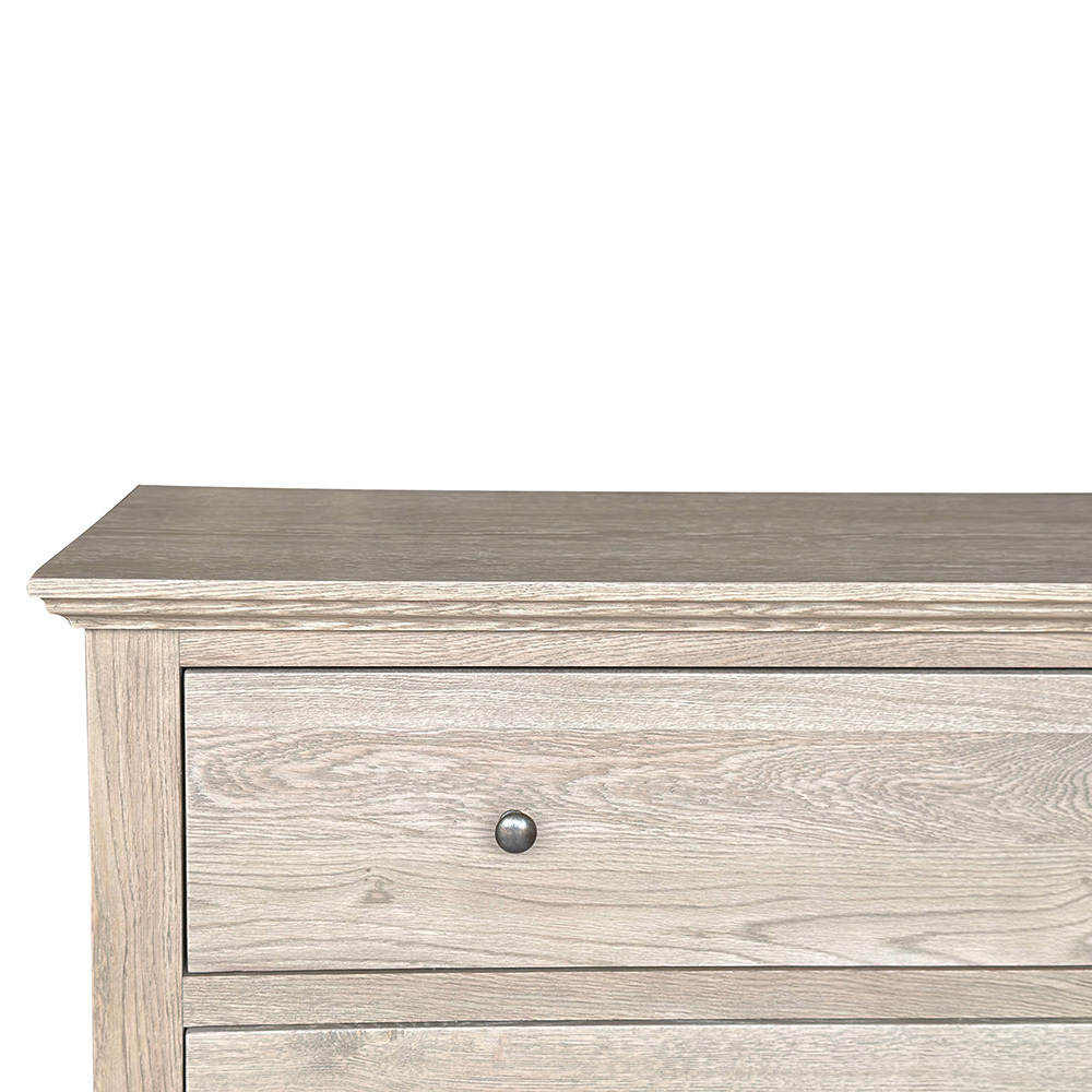 Evelyn Oak Wood 5 Drawer Tallboy