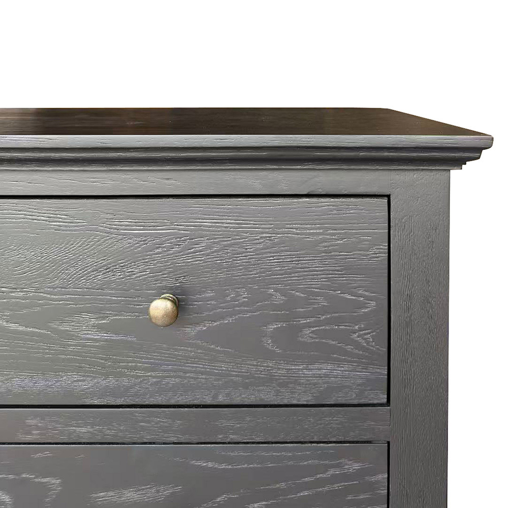 Evelyn Oak Wood 5 Drawer Tallboy