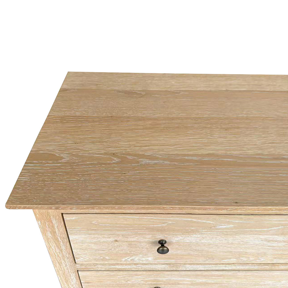 Evelyn Oak Wood 5 Drawer Tallboy
