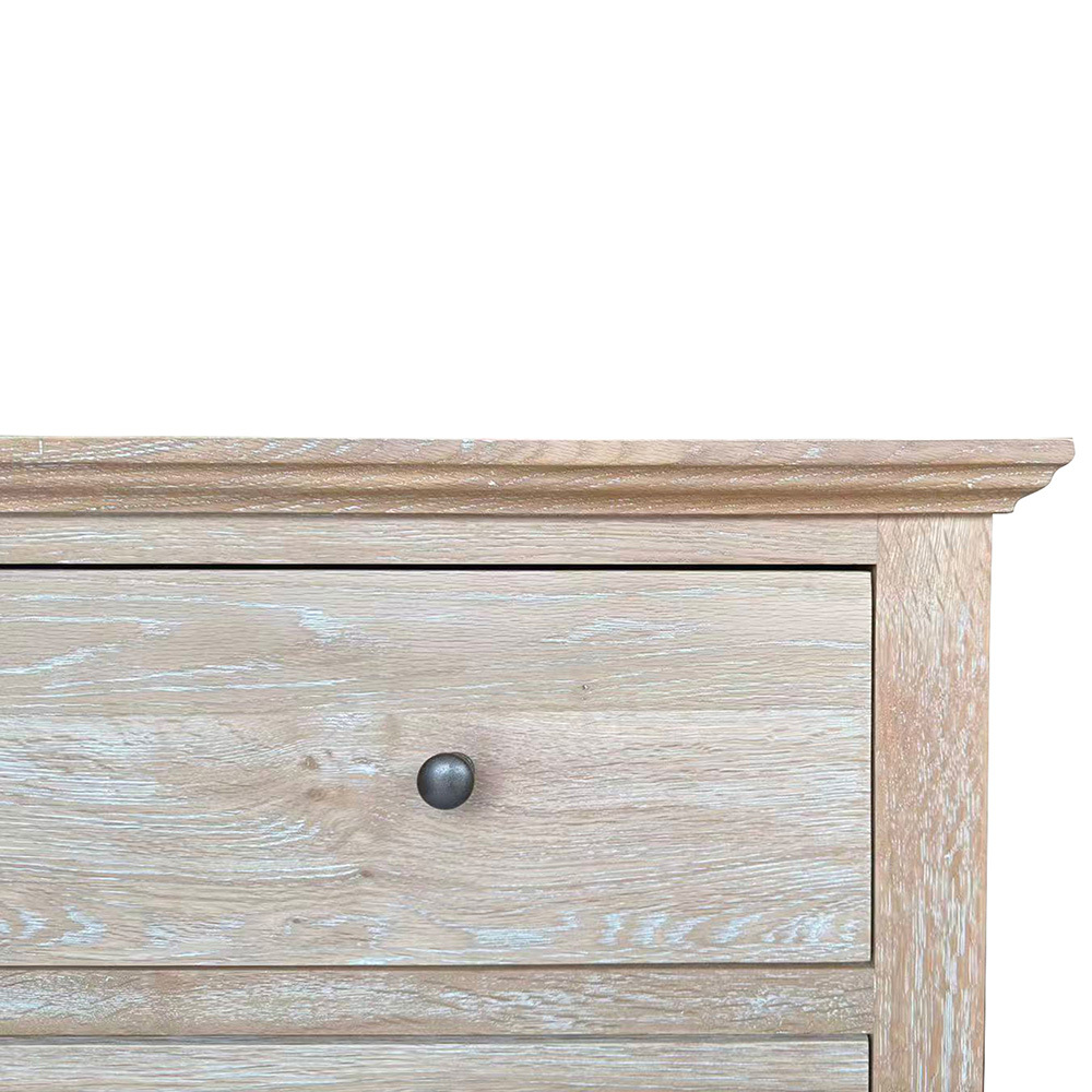 Evelyn Oak Wood 5 Drawer Tallboy
