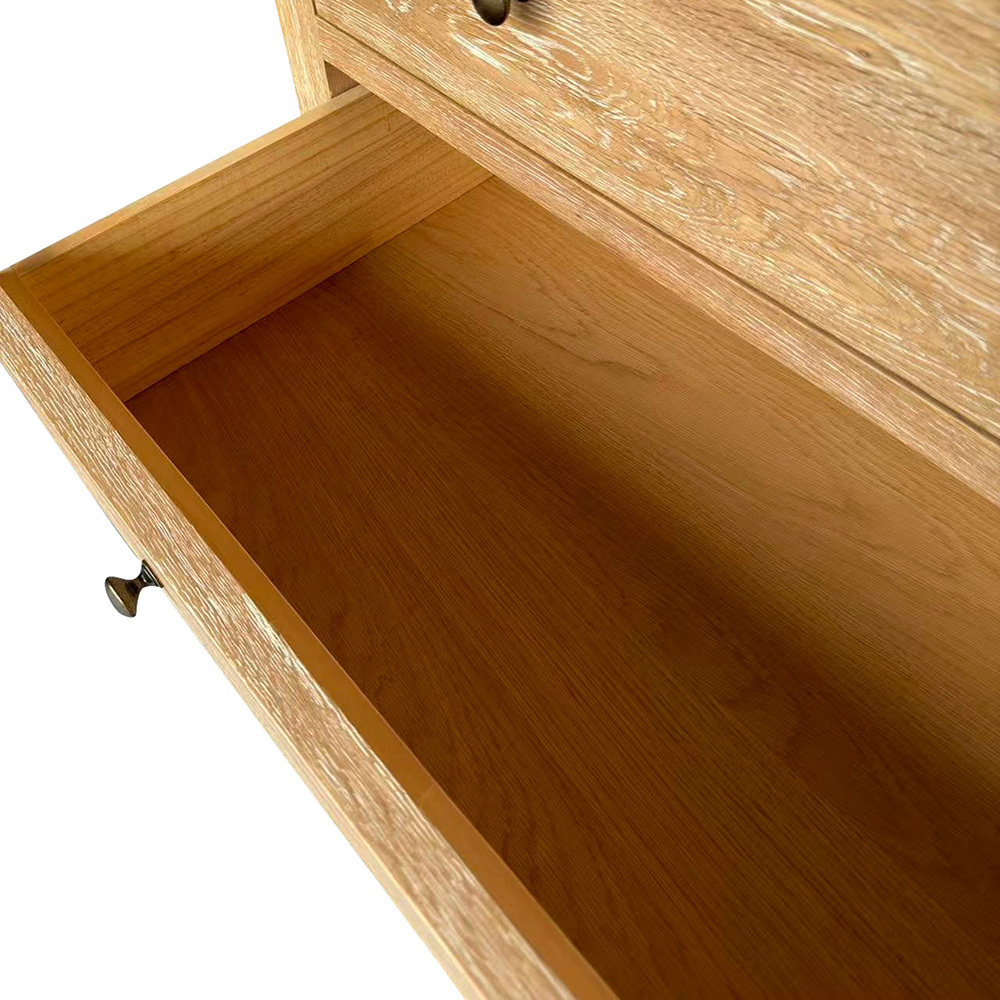Evelyn Oak Wood 5 Drawer Tallboy