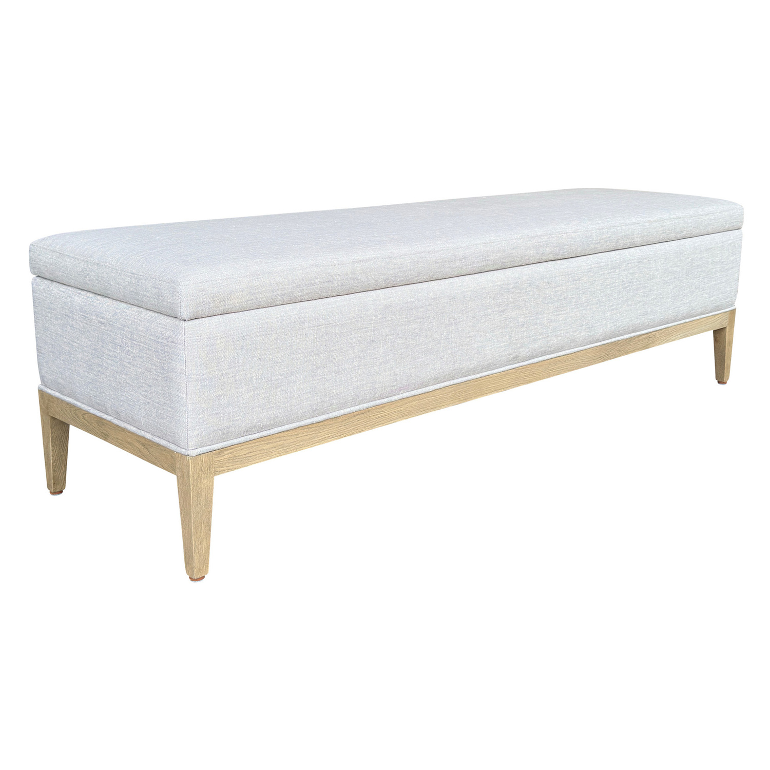 Sinclair American Oak Wood Storage Ottoman Bench