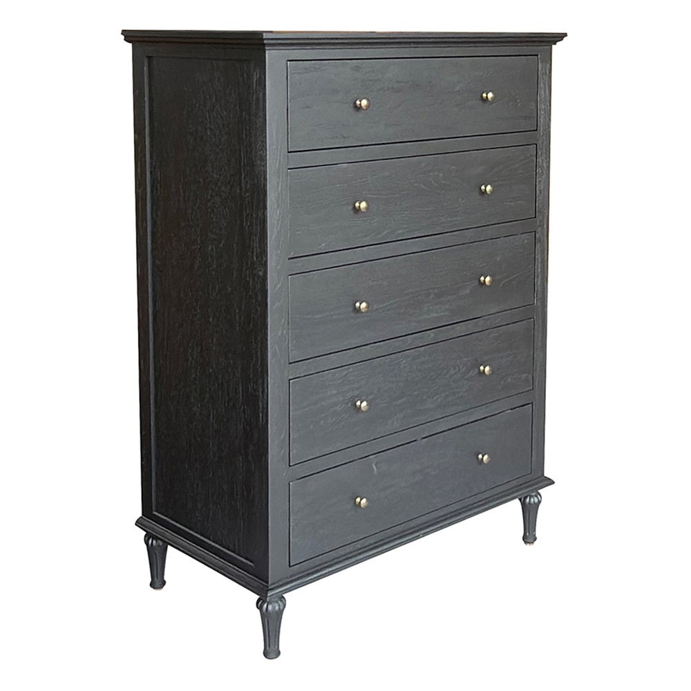 Evelyn Oak Wood 5 Drawer Tallboy