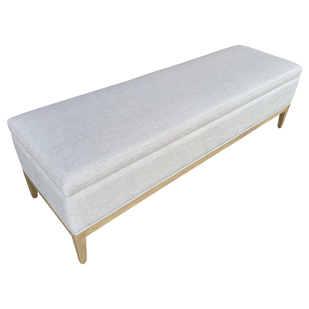 Sinclair American Oak Wood Storage Ottoman Bench