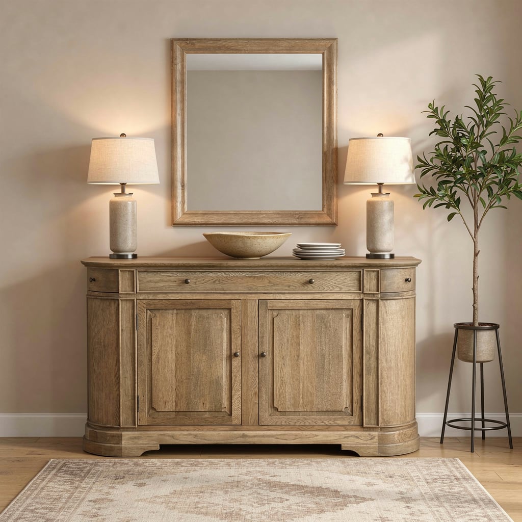 Zeke Oak Wood Sideboard