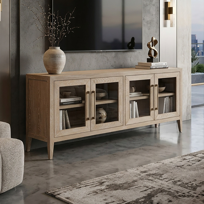 Balto 4 Door Oak Wood TV Unit