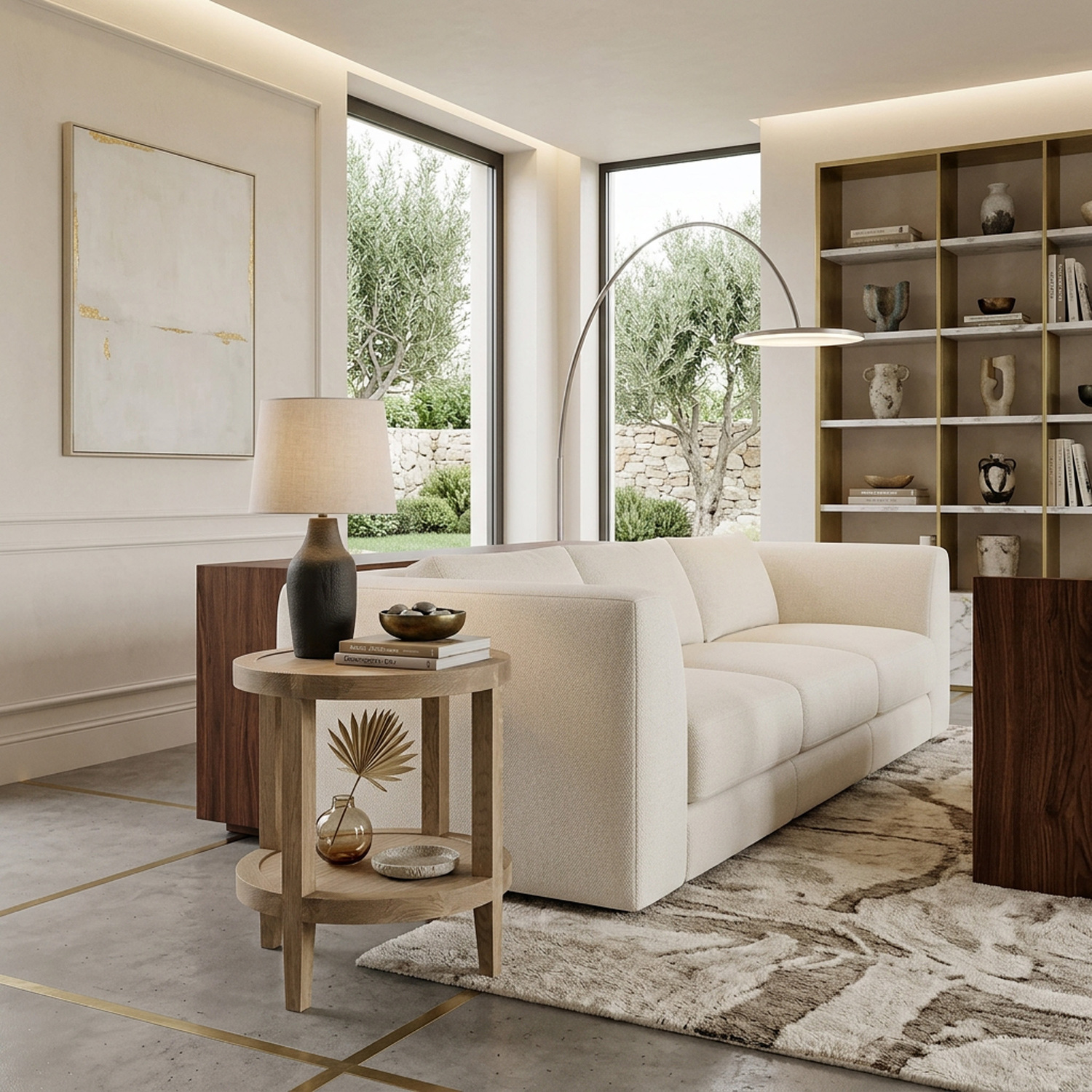 French-Round-Oak-Wood-Side-Table