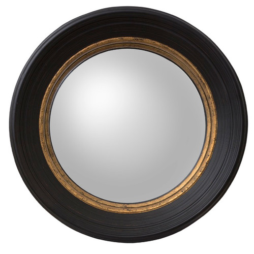 Small Black Convex Porthole Mirror 