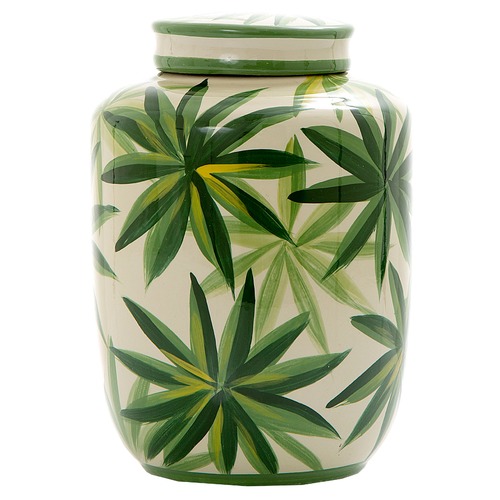 Florabelle Green Raphis Porcelain Ginger Jar