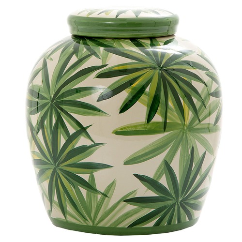 Florabelle Green Raphis Porcelain Ginger Jar
