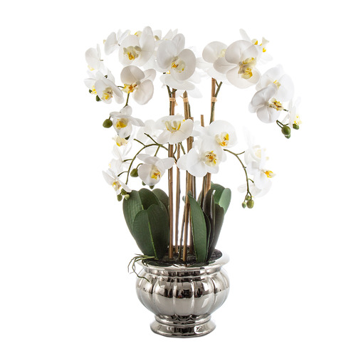 Potted Faux Orchid Plant