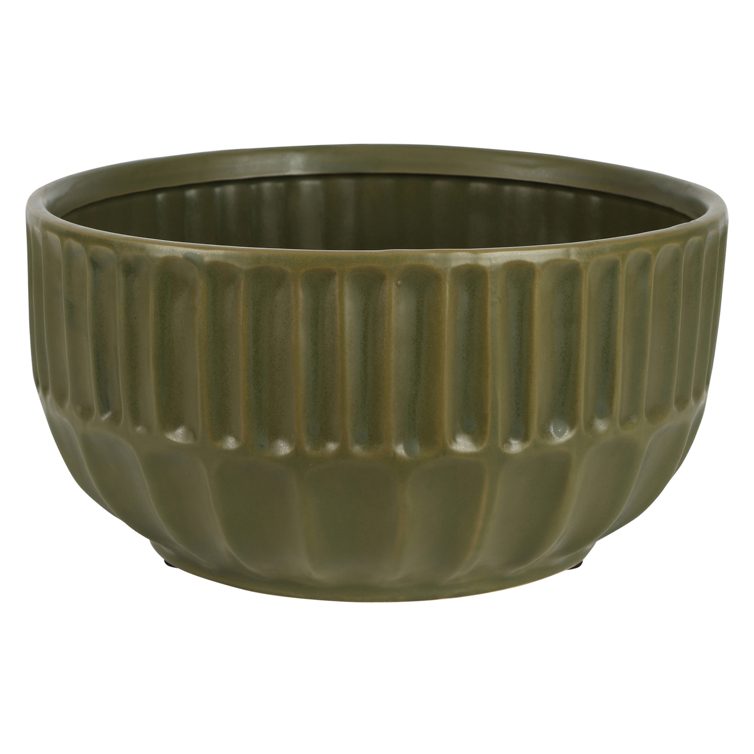 Olive Green Isola 25.5cm Ceramic Serving Bowl