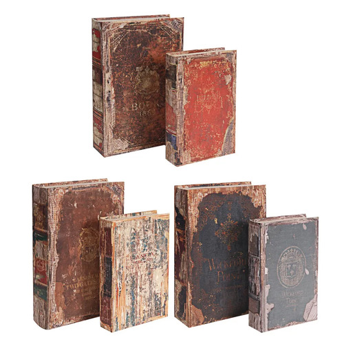 6 Piece Decorative Book Box Set Temple & ster