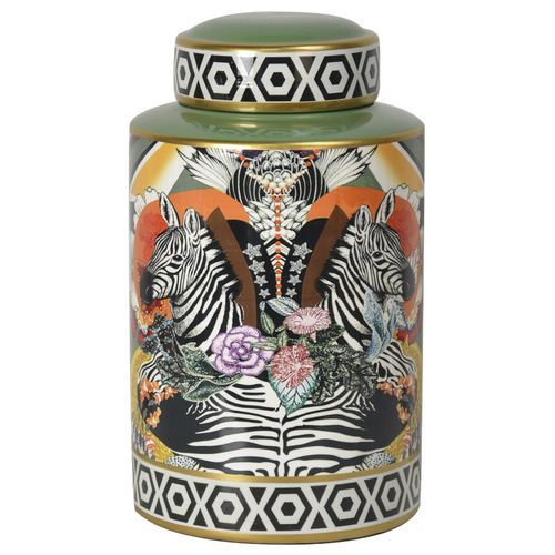Zebra Porcelain Ceramic Jar