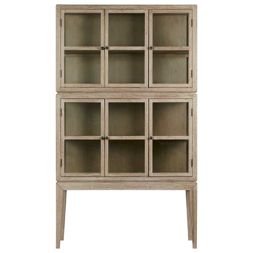 Thomas 6 Door Oak Wood Display Cabinet