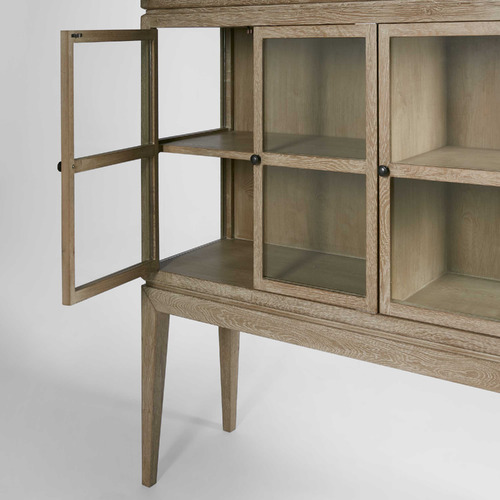 Thomas 6 Door Oak Wood Display Cabinet