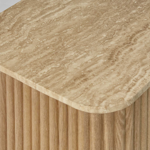 Paulette Oak Wood Side Table