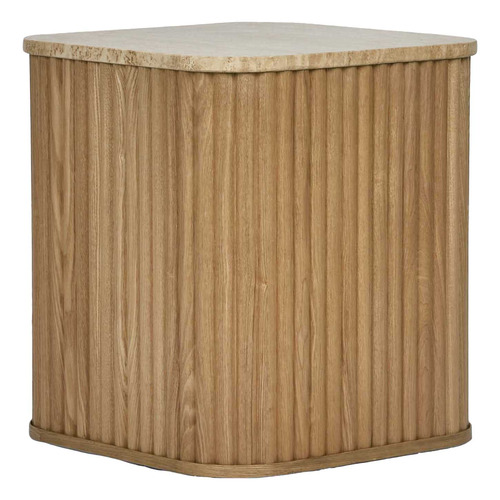 Paulette Oak Wood Side Table