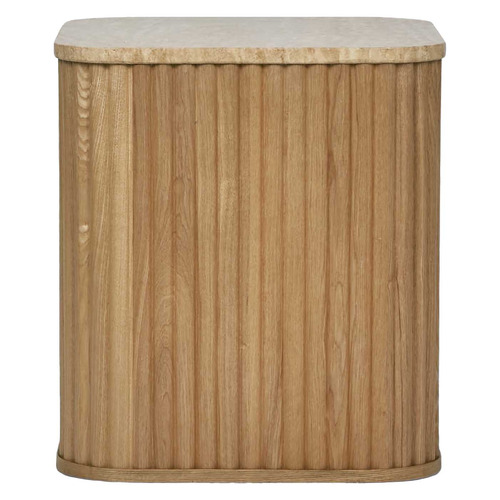 Paulette Oak Wood Side Table