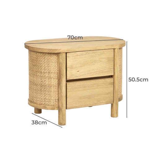 Stevenson Rubberwood Bedside Table