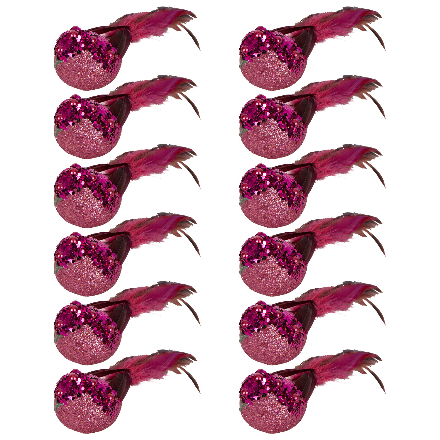 Pink Bird Christmas Tree Clips