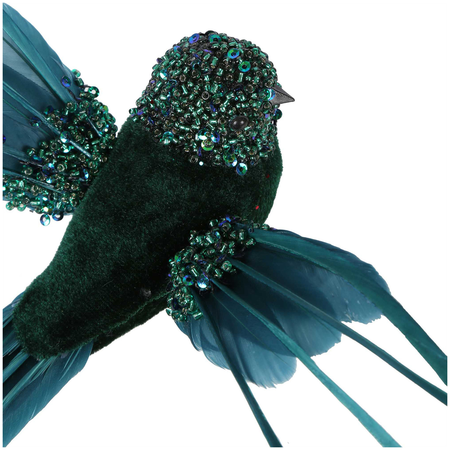 Green Bird Christmas Tree Clips