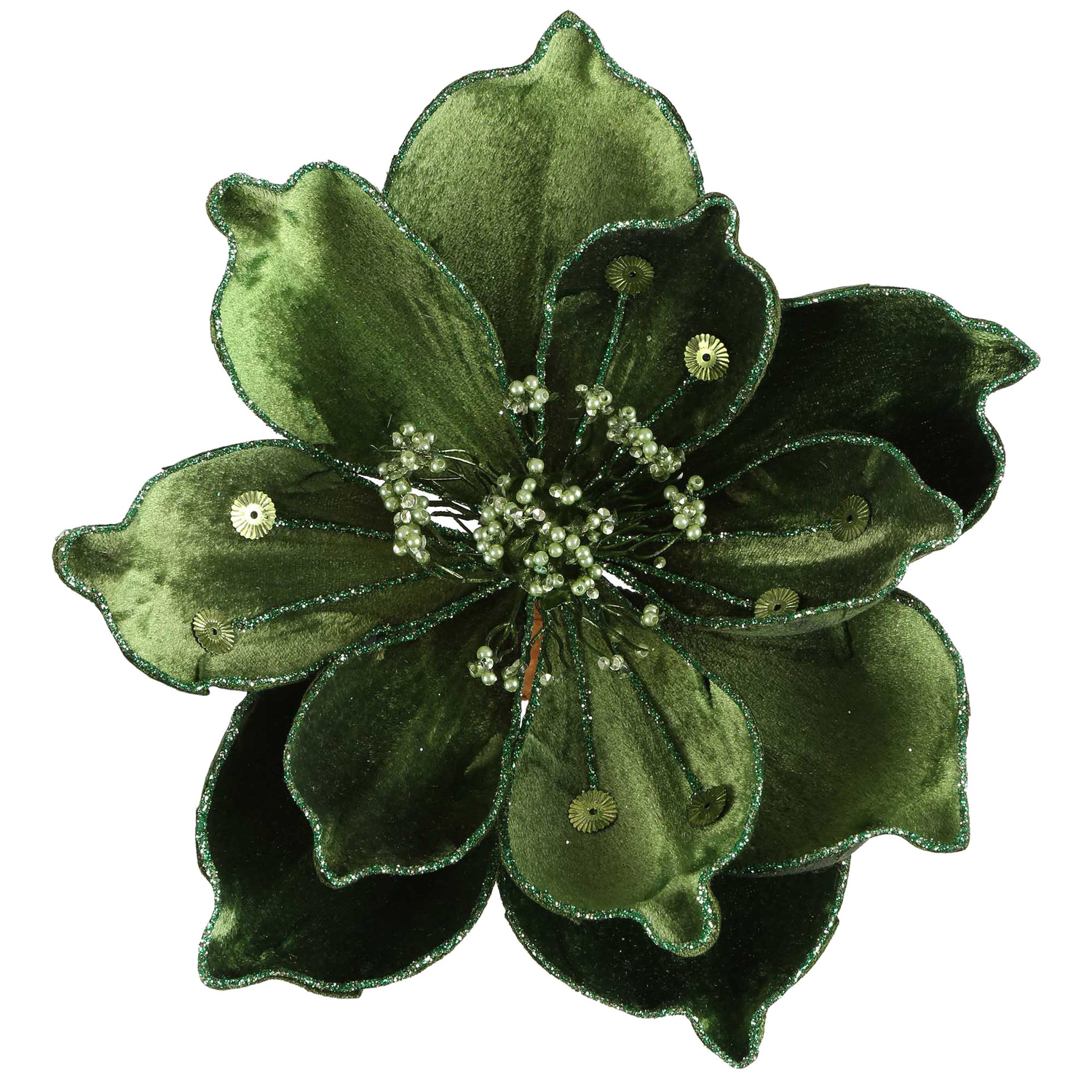 Green Magnolia Christmas Tree Clips