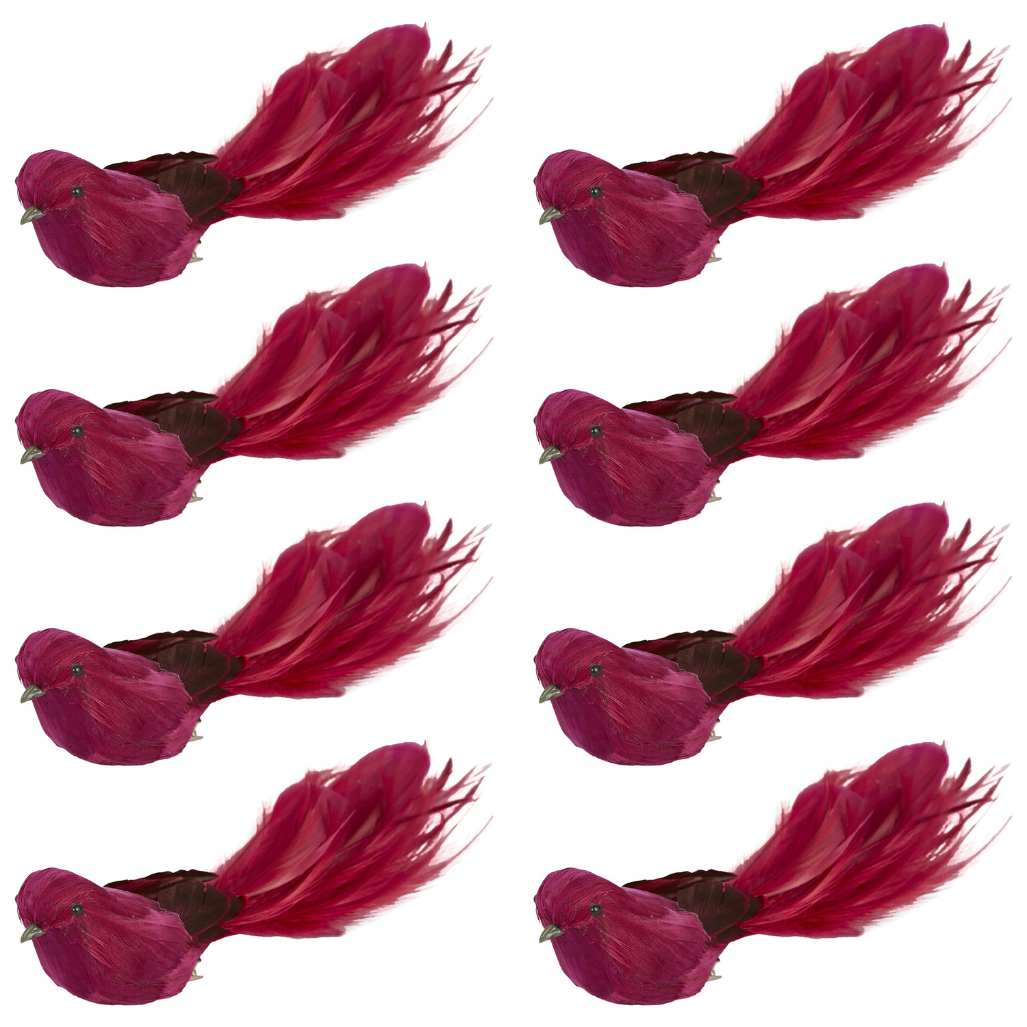Feathered Bird Christmas Tree Clips