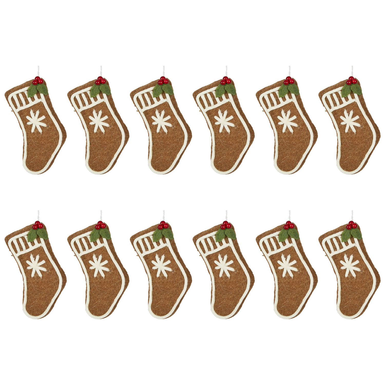 Gingerbread Christmas Stocking Hanging Ornaments