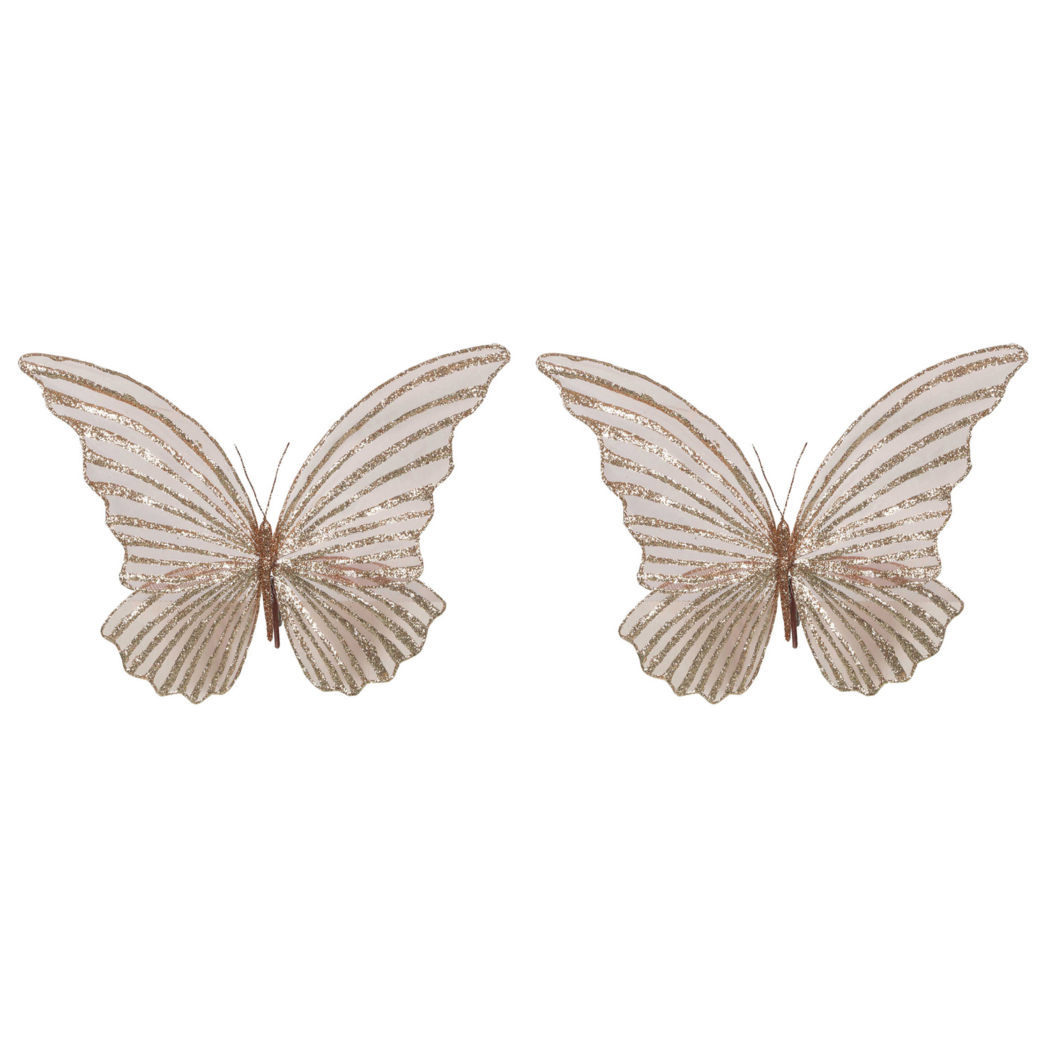 Brown Butterfly Christmas Tree Clips