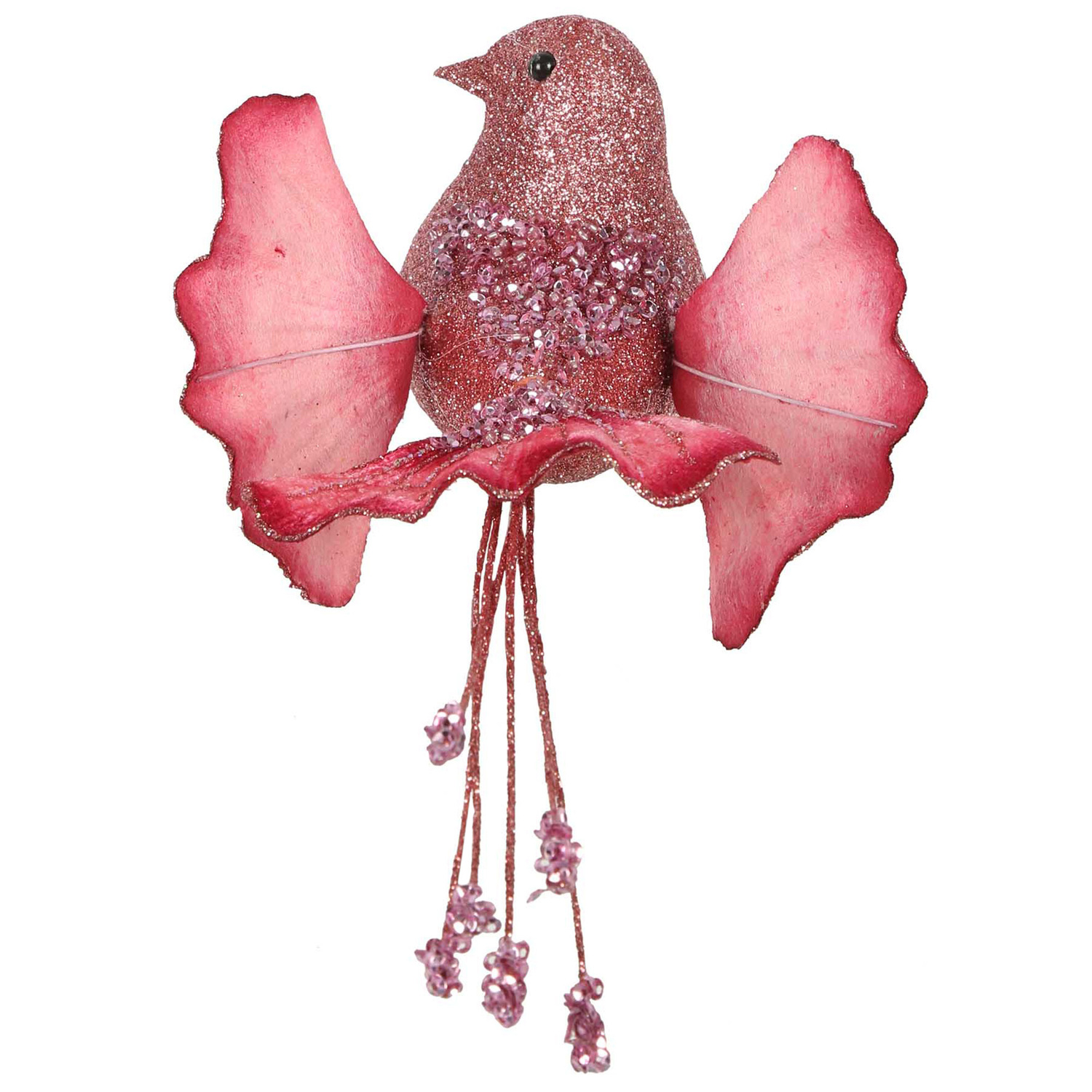 Glittered Bird Christmas Tree Clips