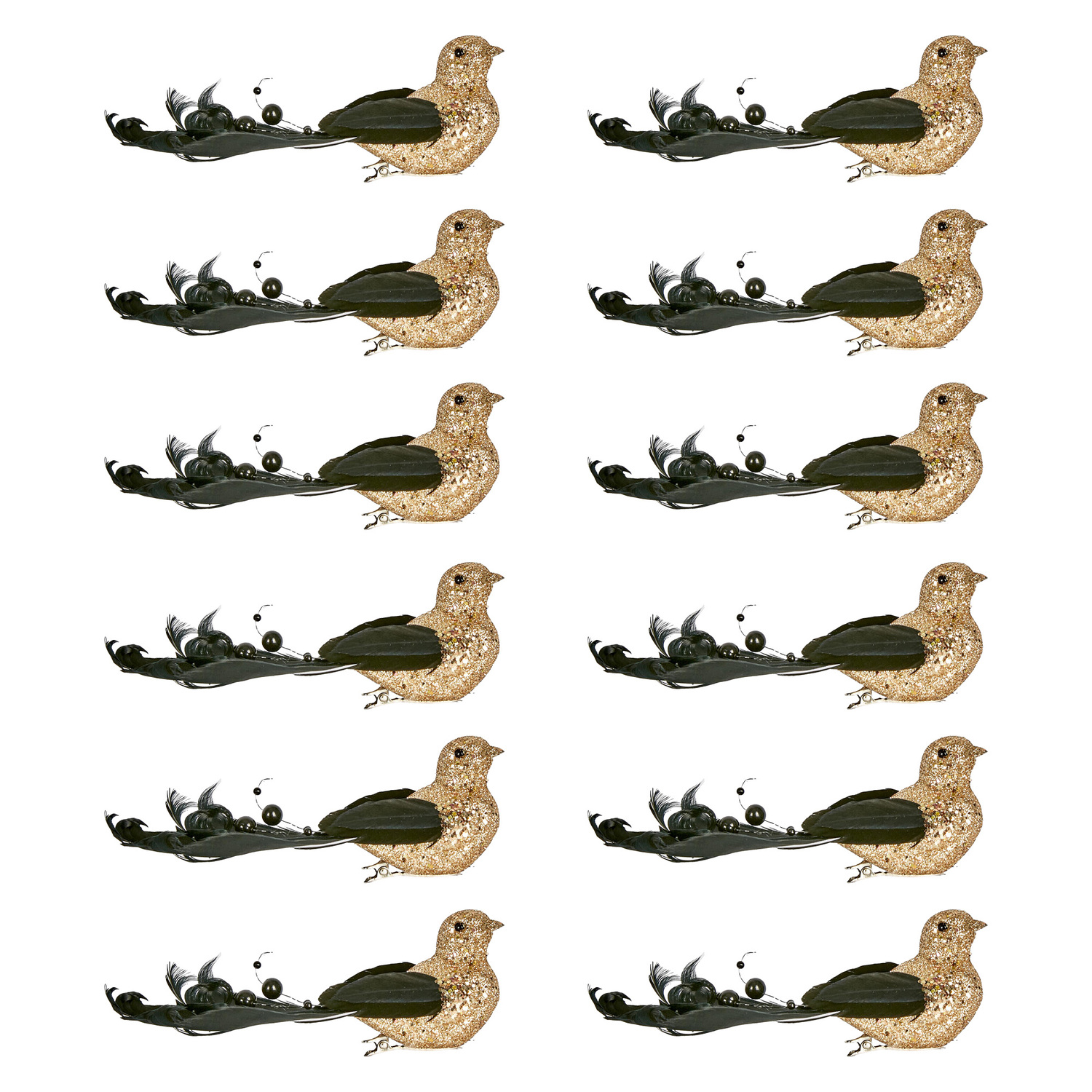 Black Bird Christmas Tree Clips