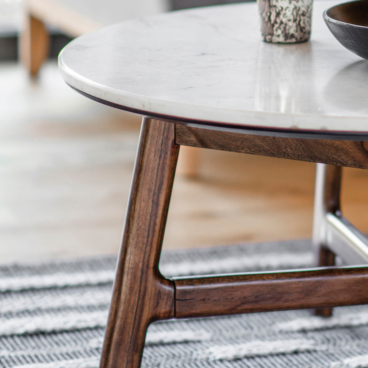 Buena Marble & Acacia Wood Coffee Table