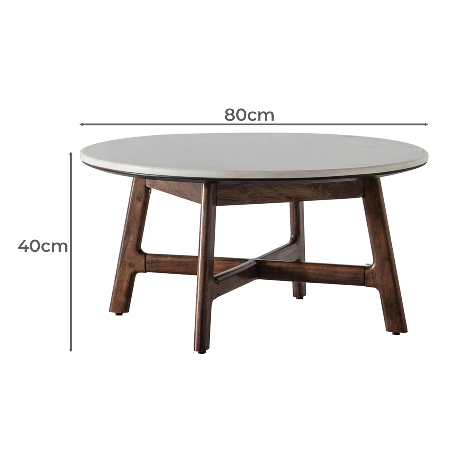 Buena Marble & Acacia Wood Coffee Table