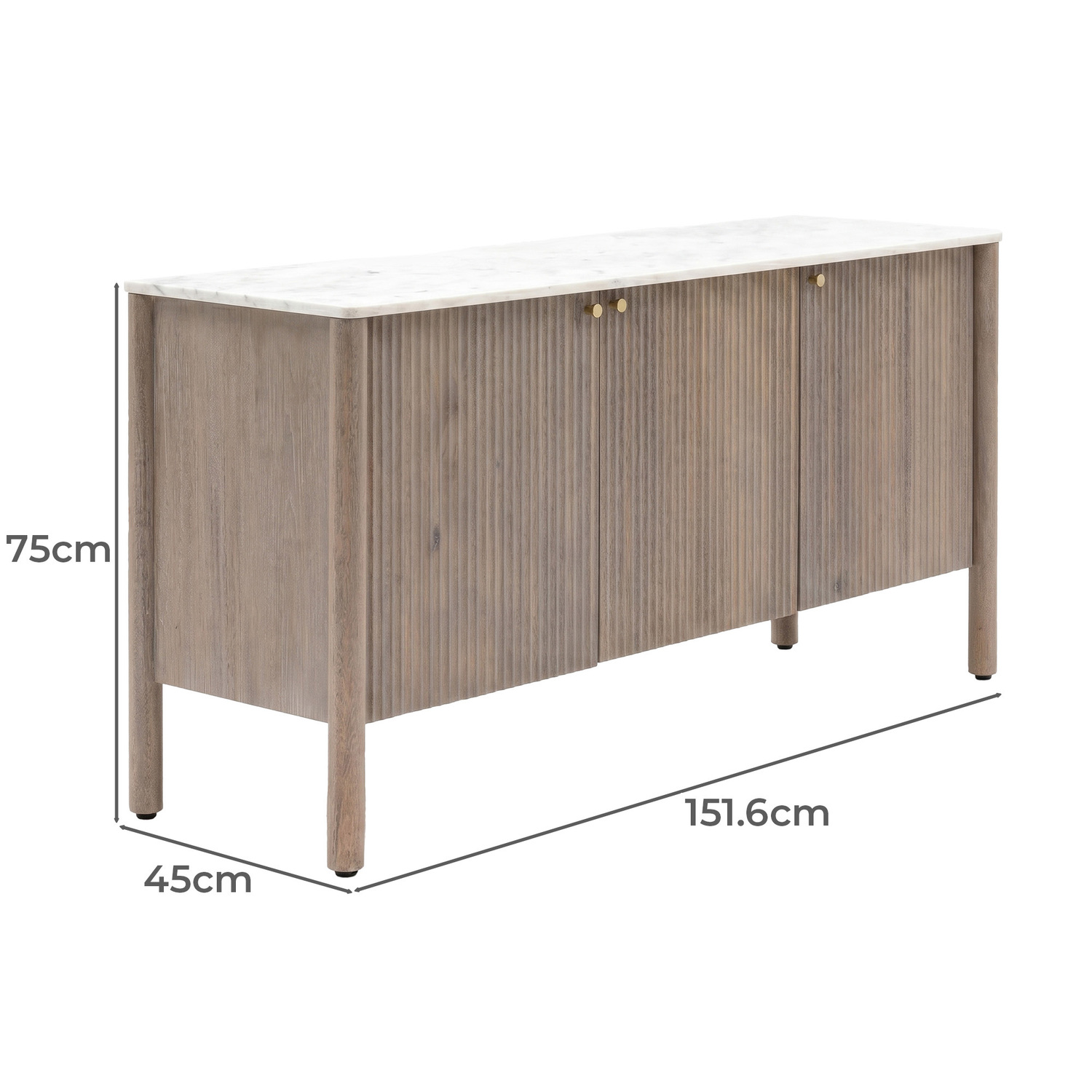 Merlin  3 Door Mango Wood Sideboard Buffet