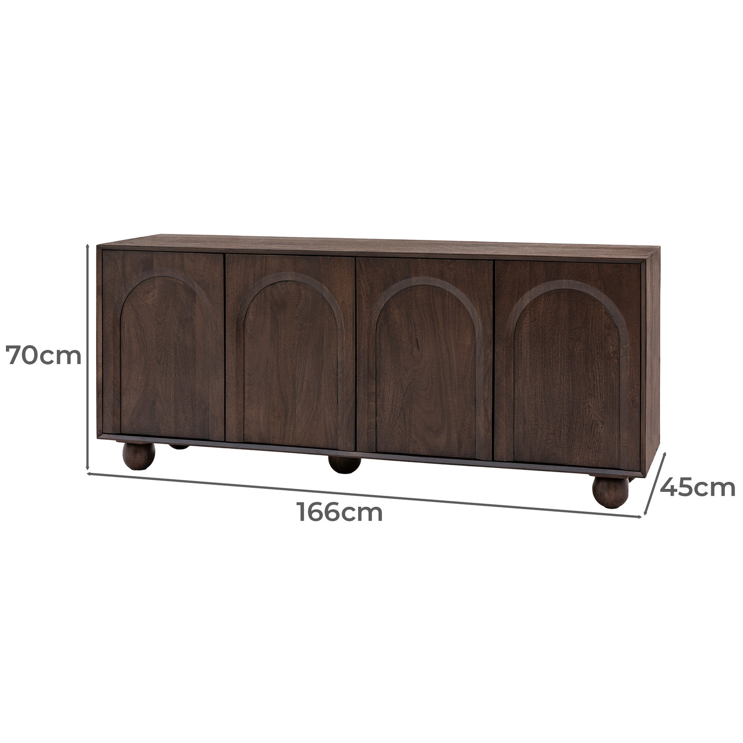 Aria 4 Door Mango Wood Sideboard Buffet