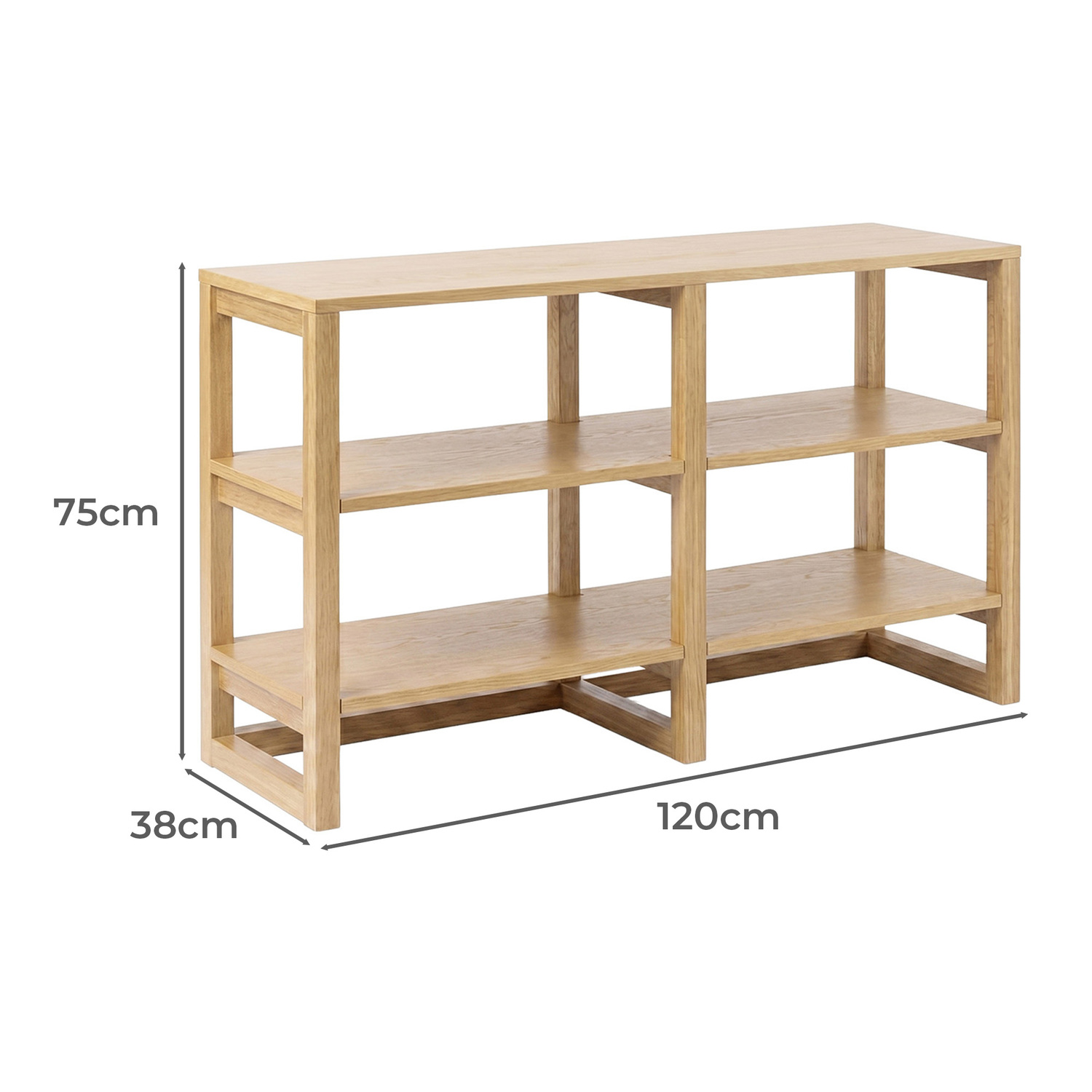 Olwen 2 Tier Oak Wood Shelving Unit