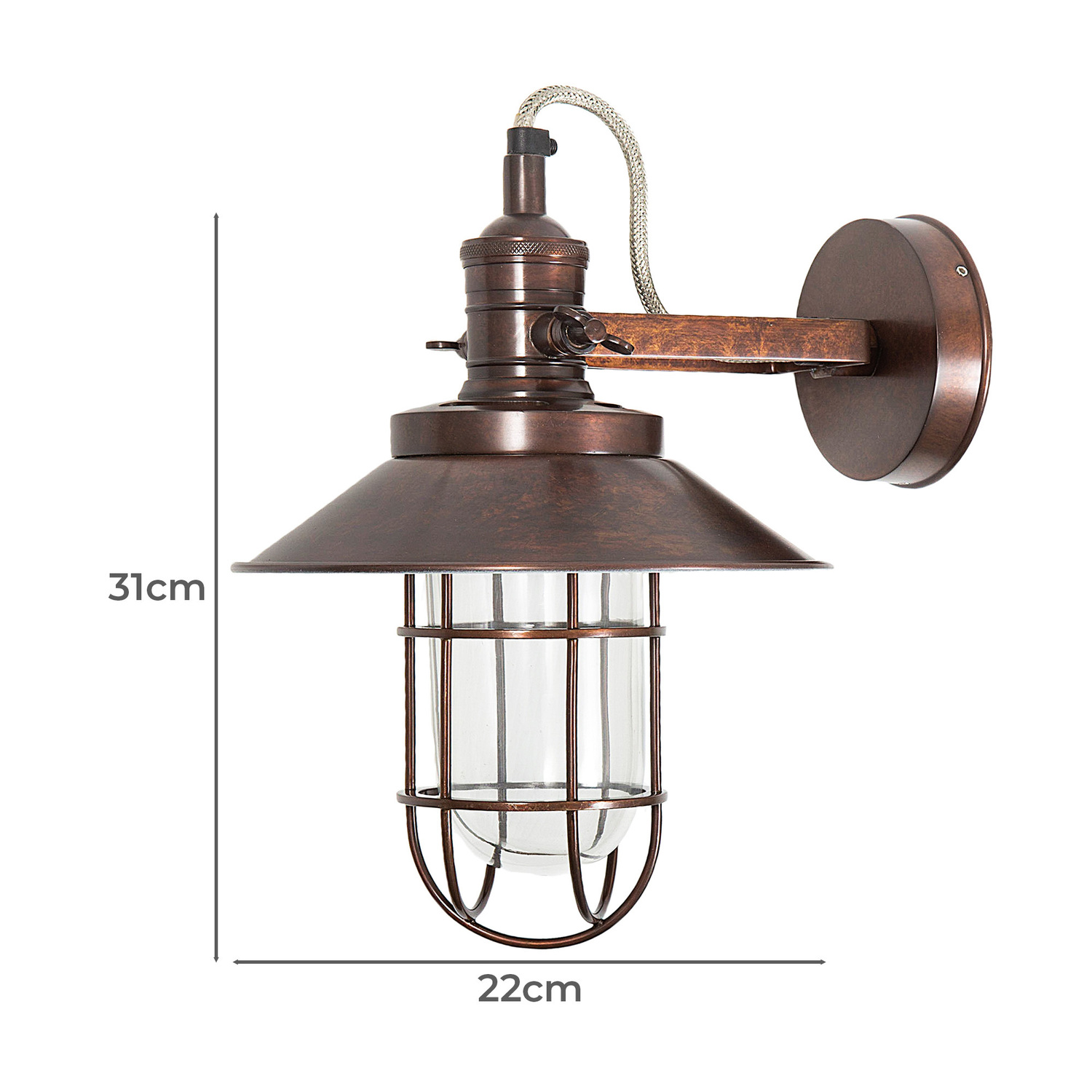 Maine 30cm Ceiling Lamp in Copper