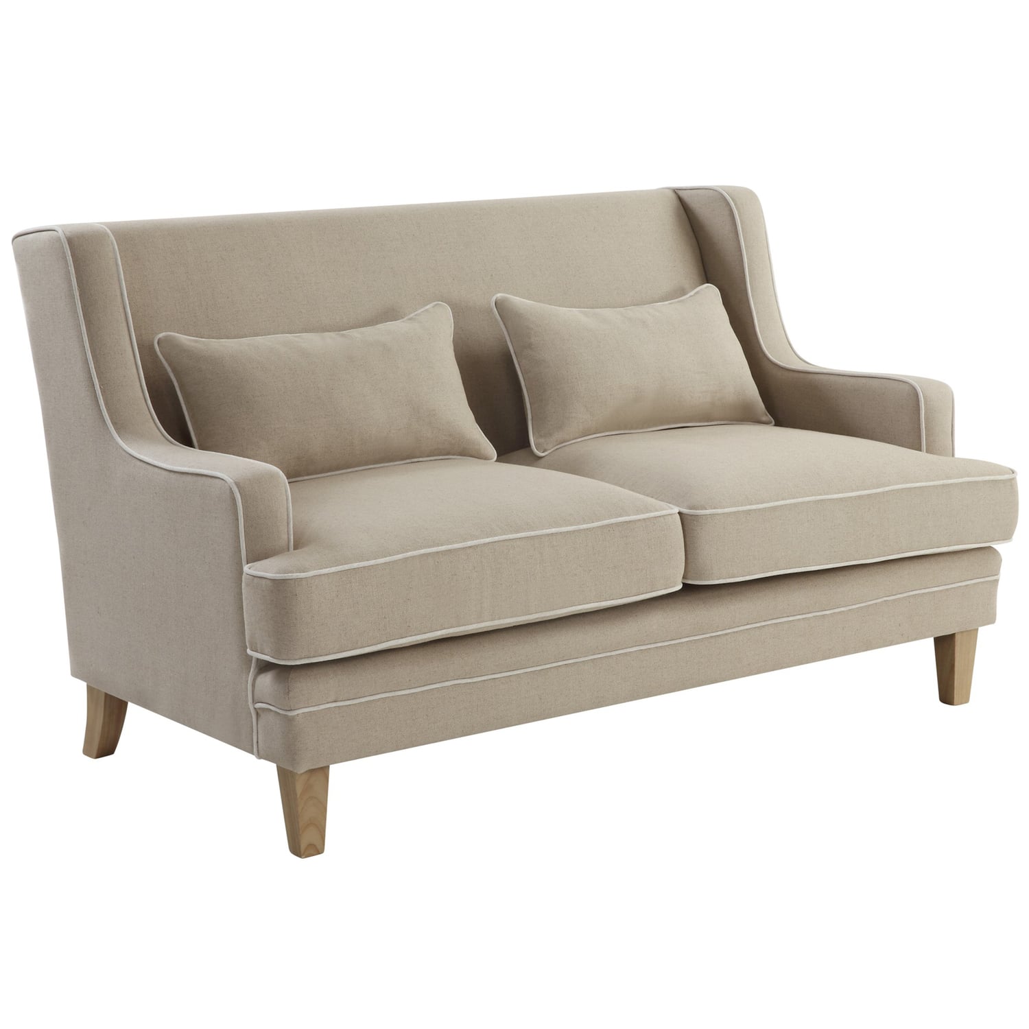 Natural Bronte 2 Seater Upholstered Sofa