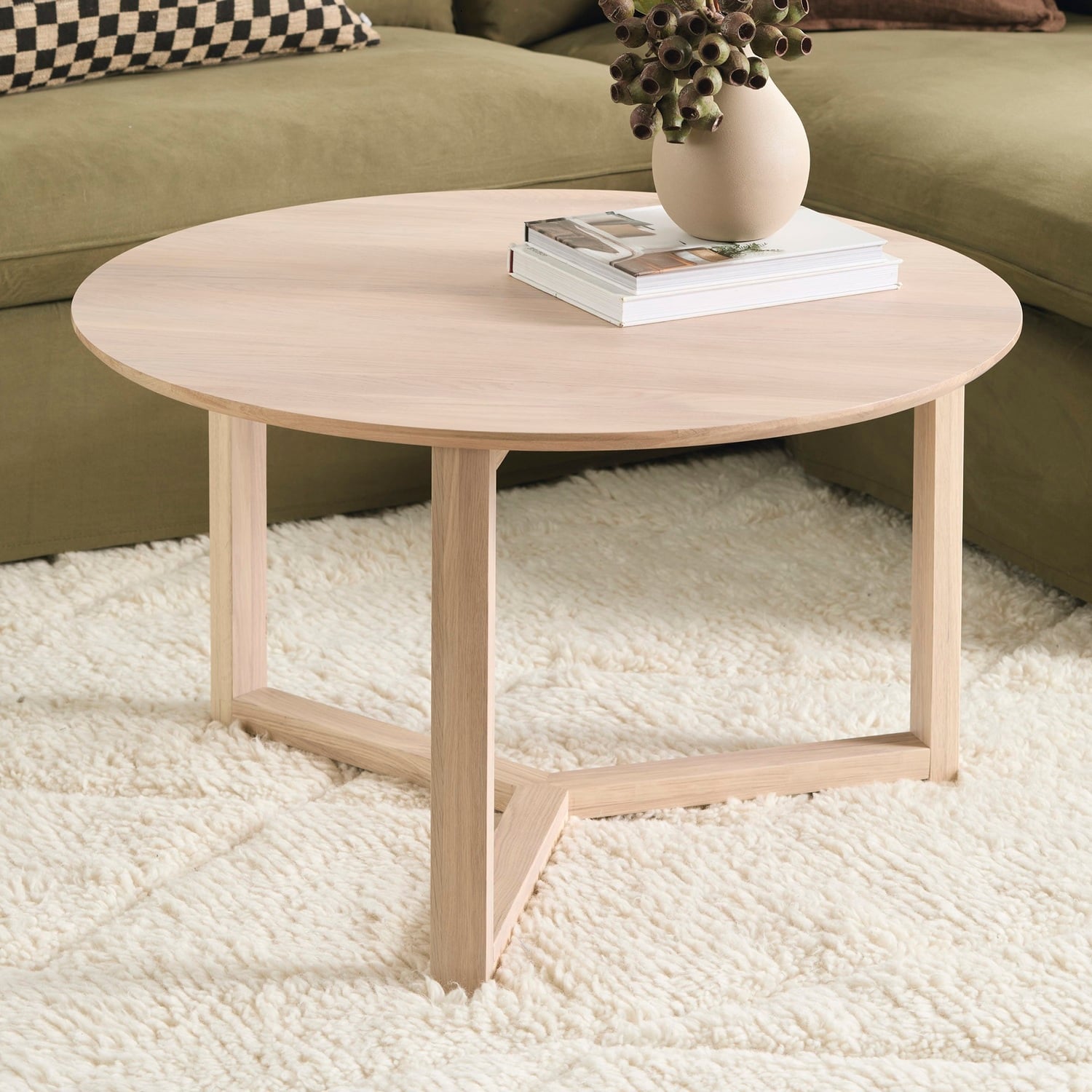 Olwen Round Oak Wood Coffee Table