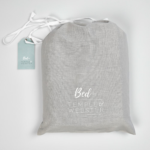 Dove Grey Frayed Edge LinenBlend Quilt Cover Set Temple & ster
