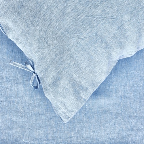 Bed by Temple & Webster Blue Vintage Wash Pure Linen Quilt Cover Set