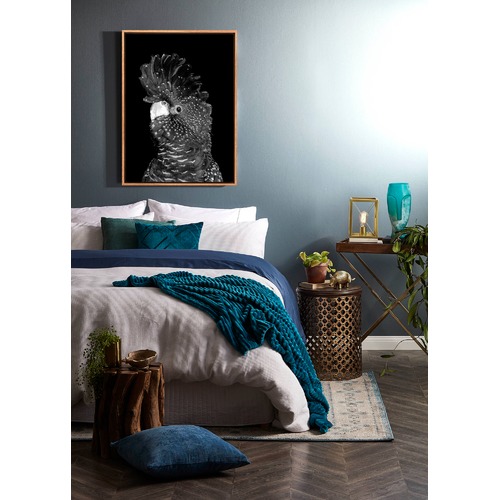 Bed by Temple & Webster White Vintage Wash Pure Linen Quilt Cover Set