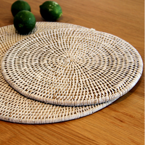 Capeview Interiors Large Round Rattan Placemats Temple & ster