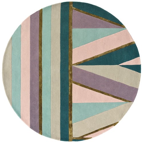 Pink Sahara Wool & Viscose Round Rug