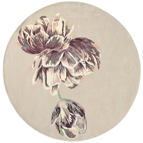 Beige Tranquility Wool & Viscose Round Rug