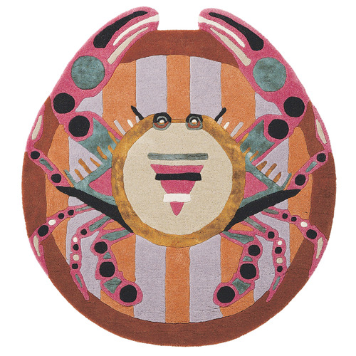 Cancer Zodiac Hand-Tufted Wool-Blend Round Rug
