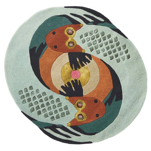 Pisces Zodiac Hand-Tufted Wool-Blend Round Rug