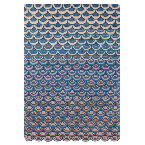 Blue Masquerade Hand-Tufted Wool-Blend Rug